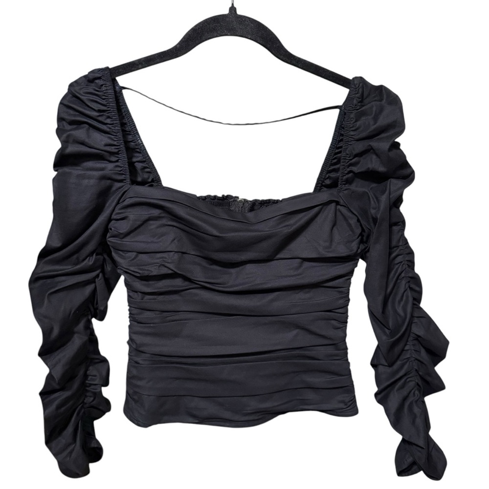 Reformation Black Ruched Blouse - Picture 5 of 10
